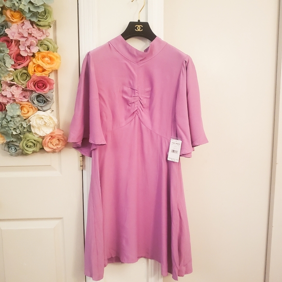 NWT $128 FREE PEOPLE Pink Ruched Spring Mini L 12 - Picture 2 of 7